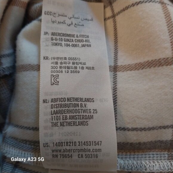 Abercrombie & Fitch Woman's Oversized Plaid Button-Up Shirt XS Classic - Picture 5 of 6